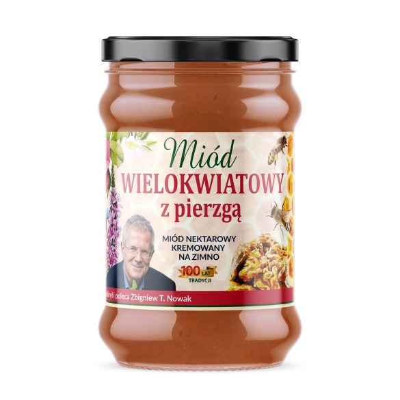 Miód WIELOKWIATOWY Z PIERZGĄ - 370 g - Zbigniew T. Nowak