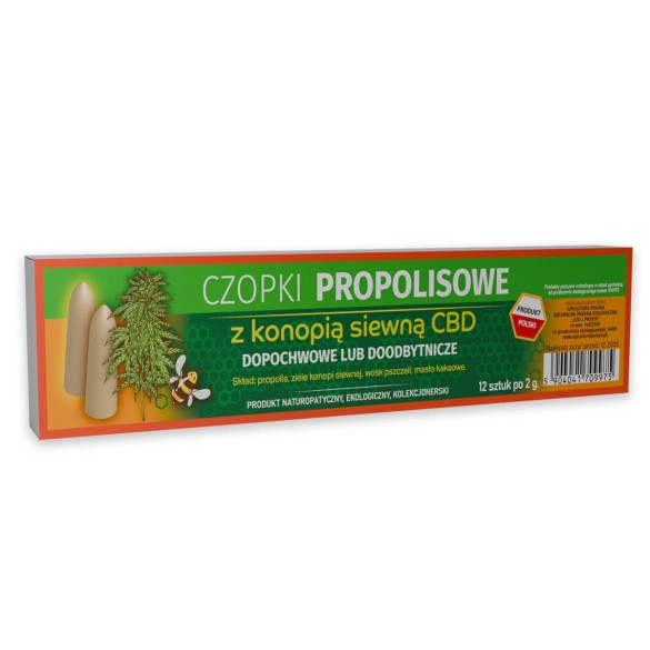 Czopki - globulki propolisowe z CBD